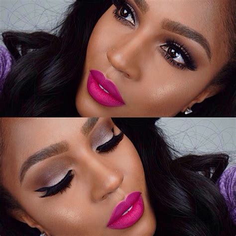 pink lipstick for dark skin.